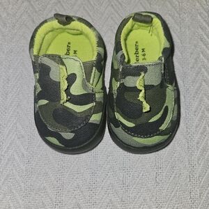 Gerber Camo Slip-On Baby Shoes in Lime and Olive